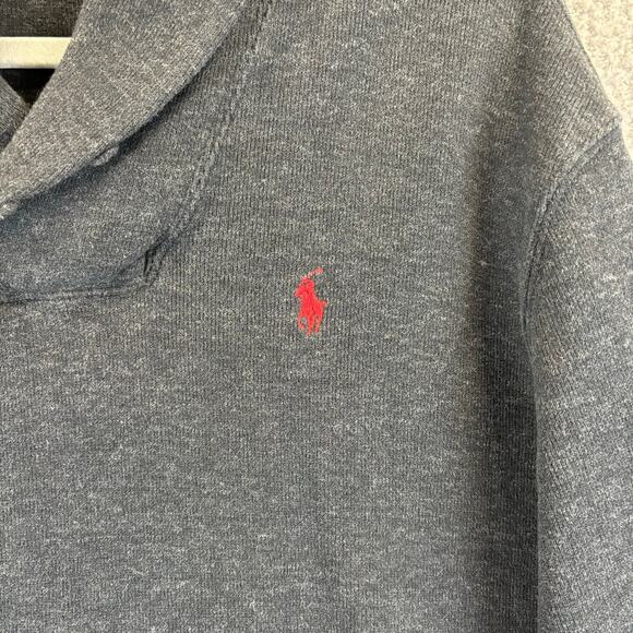 Polo Ralph Lauren Sweater Mens Large Shawl Collar Grandpa Prep Acadamia Pony - Picture 5 of 10